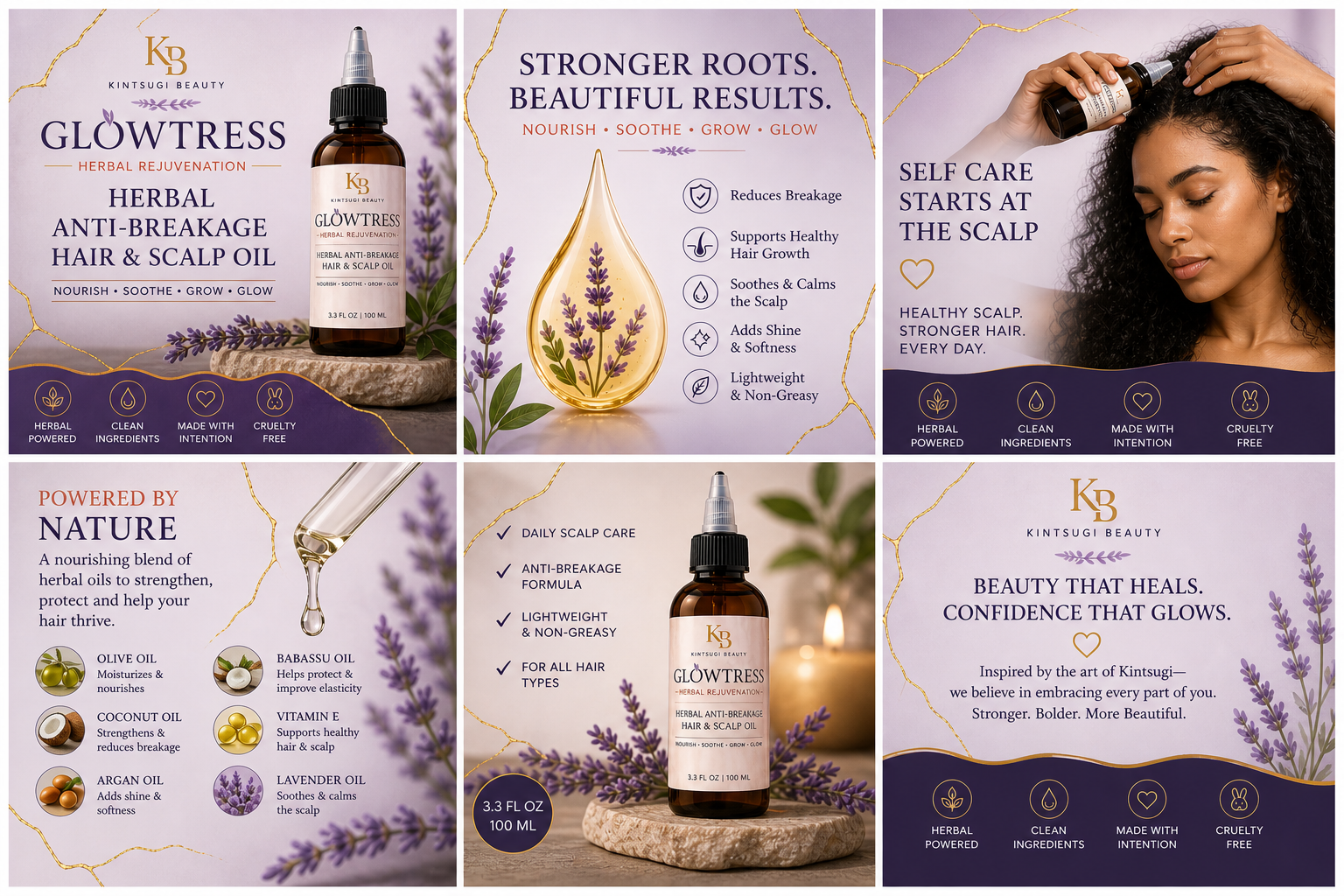 🪻GlowTress Herbal Anti-Breakage Hair & Scalp Oil