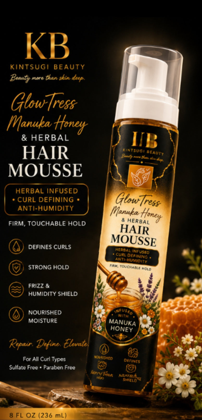 GlowTress Manuka Honey and Herbal Hair Mousse